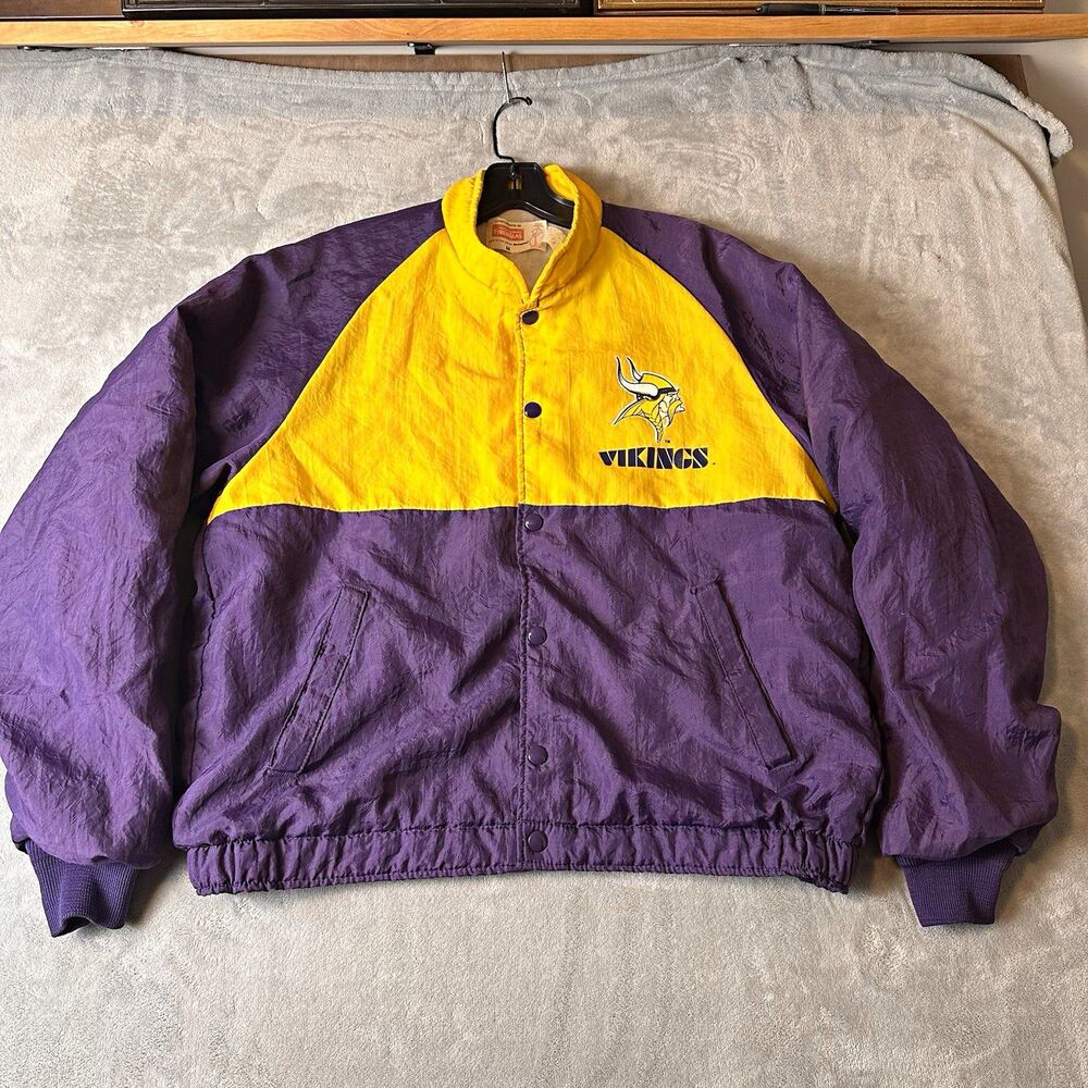 Vintage Swingster Made in USA Minnesota Vikings NFL Snap-Front Jacket Size M